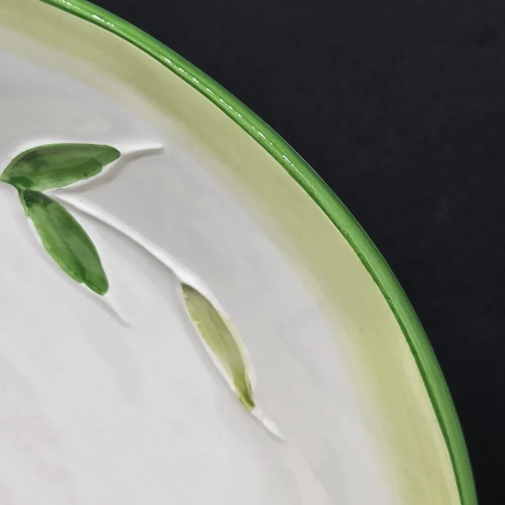 Maioliche Jessica Italy Set Of 2 Green On White 11 3/4